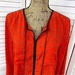 Libby Edelman Bumble Bee Blouse Red Black Medium Long Bell Sleeve Photo 5