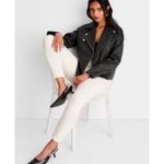 Universal Threads Universal Thread Women's Moto Jacket Faux Leather Faded Black Size X-Large Photo 2