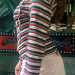 Cute Festive Sparkly Striped Sweater White Photo 1