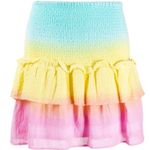 Cecilie Copenhagen Nola Mini Tiered Mini Skirt in Tie Dye Pink Photo 6