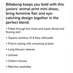 Billabong NWT Dress Animal Print Mini Long Sleeves Smocked Womens M $60 Photo 3