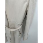 Magaschoni Cream Nude Suede Trench Coat Women Small Open Front Belted Photo 6