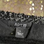 Apt. 9  Sparkly Black Silver Double Layered Sequin Long Sleeve Sweater, Large Photo 2