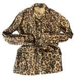 Ralph Lauren LAUREN Belted Leopard Cheetah Medium Vintage Y2K Linen Blend Black Photo 0
