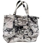 PINK - Victoria's Secret PINK Victoria’s Secret Black and Gray Acid Tie Dye Zip Top Canvas Tote Photo 0