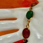 Vintage Egyptian Revival Scarab Gold tone Bracelet Photo 3