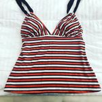 Anne cole Signature Tankini Retro Stripe Top Black Orange Women's Size S Photo 4