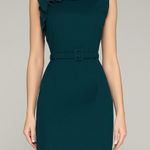 Elie Tahari ‎ Women's Sleeveless Sheath Dress Blue Belted Knee Length Size 2 Photo 0