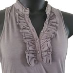 Jester Ruffled Sleeveless Blouse – Junior Size Large, Gray Photo 5