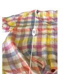 Charter Club  Top Women’s Checkered Plaid Luxury Linen Front Tie size Medium Photo 5