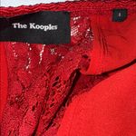The Kooples | Red Open-Back Floral and Eyelash Lace Edged Dress Sz. Large Photo 6