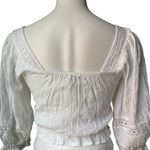 American Eagle NWT, Outfitters White Square Neck Cropped Eyelet Detail Top, XS Photo 6