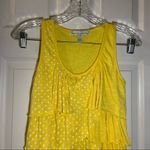 French Laundry  Yellow Polka Dot Ruffle Front Top size PM Photo 3