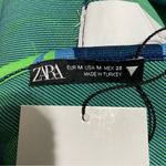 ZARA Green Asymmetric Jacquard V-Neck Dress Size M Spaghetti Strap One Sleeve Photo 13