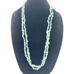 Mother of Pearl Double Stand Long Necklace Green Photo 0