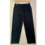 Free People NWT x Sandrine Rose Wide Leg Cropped High Rise Black Button Fly Pant Photo 3