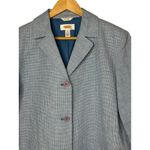 Talbots Petites Blazer Blue White Irish Linen Blend Career Casual Women Size 16 Photo 2