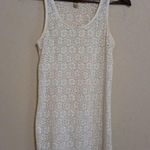 Decree  L Floral Lace Stretch Long Tank Top in White Photo 0