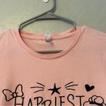 Next Level Apparel ⭐️Next Level pink disney happiest birthday on earth tshirt size large Photo 5