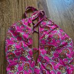 J.Crew  Pink and Orange Floral One Piece Swimsuit, with Low Cut and Modest Bottoms Size 6 Photo 3