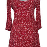 ZARA  Red Floral Mini Dress Size Small Western Boho Rodeo Festival Ditsy Floral Photo 0