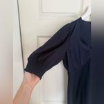 Quince  Women's Washable Stretch Silk Puff Sleeve Navy Blue Mini Dress Size XS Photo 4
