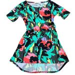 Tracy Negoshian Colorful Stretch Dress Bold Floral Print Pocket Size Small Women Photo 0