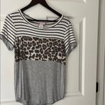 Pink Lily  Black and Gray Leopard Print Tee Photo 4