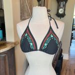 Xhilaration Bikini Top Embroidered Floral Gray Photo 1