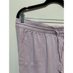 Old Navy  linen blend pants size L pale pink elastic waist wide leg crop Photo 1