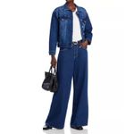 AQUA  Denim Jacket‎ XL Silver Studded Dark Wash Jean Coat Women's Photo 3