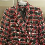 Rachel Zoe 💕💕 Tweed Boucle Blazer Suit Jacket ~ Multi-Color Plaid XS NWOT Photo 2
