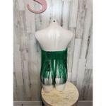 Sincerely Jules Fringe Halter Top and Skirt Set Women's Size small Green Photo 5