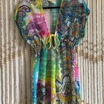 Becca Rebecca Virtue Y2K 2000s V Neck Empire Babydoll Colorful Paisley Boho Photo 0