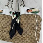  White Original GG Canvas Positano Tote with‎ Silk Gucci Scarf Photo 1