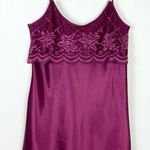 Vintage Private Luxuries Wine Lace Top Nightgown Chemise Slip Dress Size M Purple Size M Photo 0