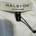 Halston Heritage $495  Cream Satin Draped High Slit Maxi Dress Sz 10 Wedding Prom Photo 8