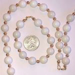 Vintage White Gold Tone Beaded Chunky Boho Retro Necklace Bracelet Set Photo 1