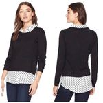Adrianna Papell NWT Polka Dot Sweater Black and White size M Photo 1