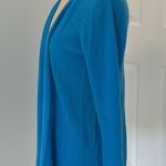 Minnie Rose  Cashmere Open Front Cardigan Turquoise Blue Photo 2