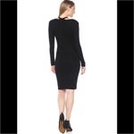 Pam & Gela NWT  Black Split Neck Ribbed Jersey Dress Size P(XS) - RD7017 Photo 3