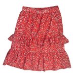 Ann Taylor New Tiered Maxi Skirt Red Floral Size L Large Elastic Waist Photo 1