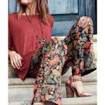 Peruvian Connection  Ismena Black Floral Linen Pants Sz. 2 Photo 1