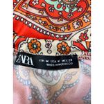 ZARA Women's Red Multicolor Sleeveless Asymmetrical Bandana Scarf Tank Top Sz M Photo 3