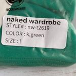 Naked Wardrobe NWT Smooth Side Asymmetrical Crop Top in Kelly Green Photo 3
