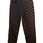 H&M Divided checkered Brown 90S Straight High Waist wide leg Jeans Photo 1