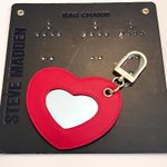 Steve Madden Red Heart Mirror Bag Charm Gold Keychain NEW Photo 1