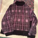 Nine West  Cozy purple and black wool sweater #purple #plaid #winter #sweaterweather #winterwarmth Photo 0