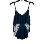 Chaser Blue Ruffle Tie Dye Tank Medium New Photo 1