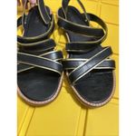 J.Crew  MACKENZIE METALLIC-TRIM SANDALS SIZE 7.5 BLACK Photo 2